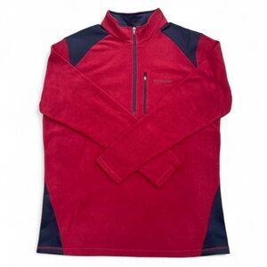 Columbia Men's Red Quarter-Zip Fleece Pullover size XL